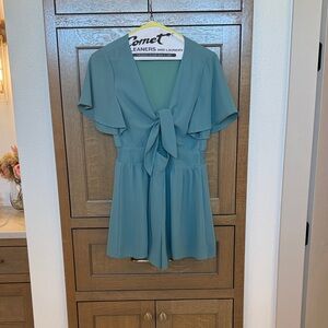 Pink Lily Teal Jumpsuit